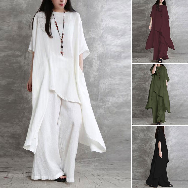 Linen Pant Wide - Ensemble 2 pièces en coton et