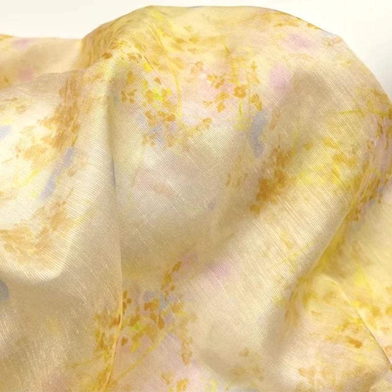 Tissu Ramie en soie imprimé dé - Kimono Sheer Floral avis et prix
