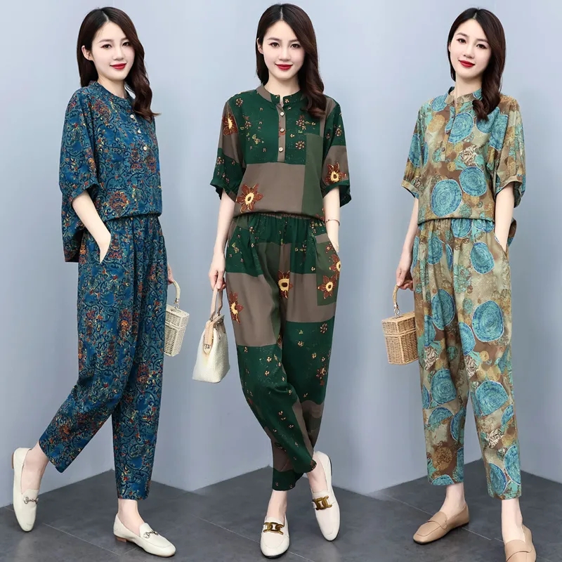 Ensemble d'été pour femme d'âg - Linen Pant Wide avis et prix