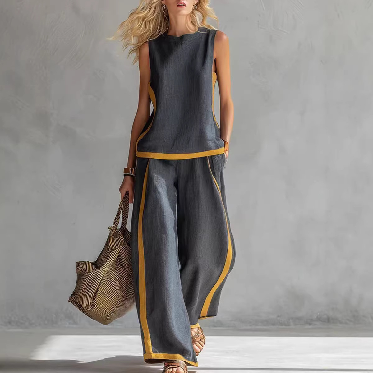 Ensemble 2 pièces en lin pour  - Linen Pant Wide avis et prix