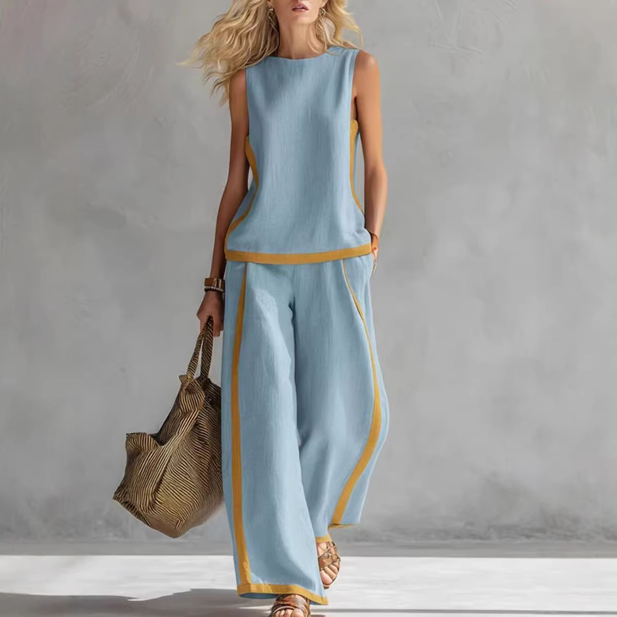 Ensemble 2 pièces en lin pour  - Linen Pant Wide avis et prix