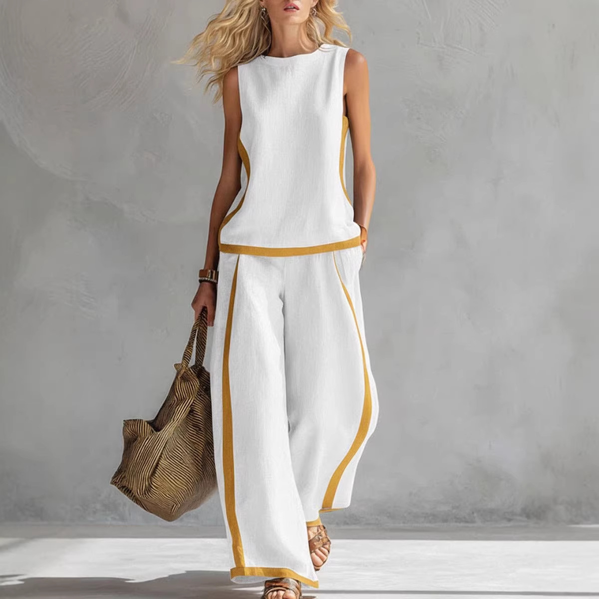 Ensemble 2 pièces en lin pour  - Linen Pant Wide avis et prix
